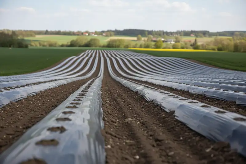 Lange Reihen aufgehäufter Erddämme prägen die Spargelfelder in Niedersachsen, dem flächenmäßig größten Anbaugebiet Deutschlands