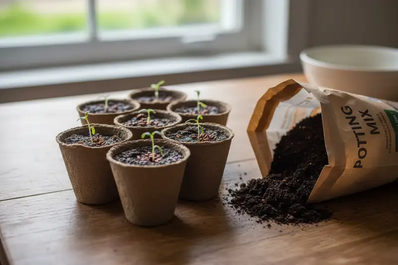 Tomatensamen keimen bei 20 bis 24 Grad in 7 bis 14 Tagen, ideal ist eine Aussaat zwischen Ende Februar und Mitte März