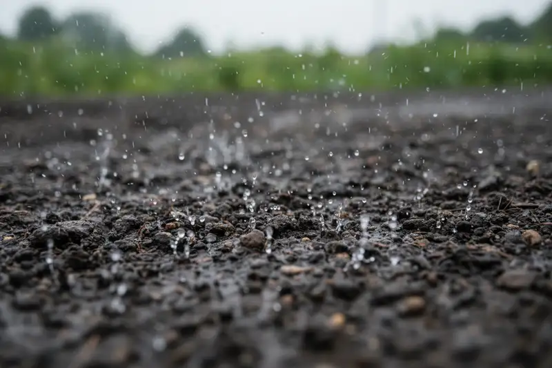 Ein einziger Regentropfen auf porösem Boden kann Hunderte Aerosole freisetzen, die Geosmin und pflanzliche Öle in die Luft schleudern