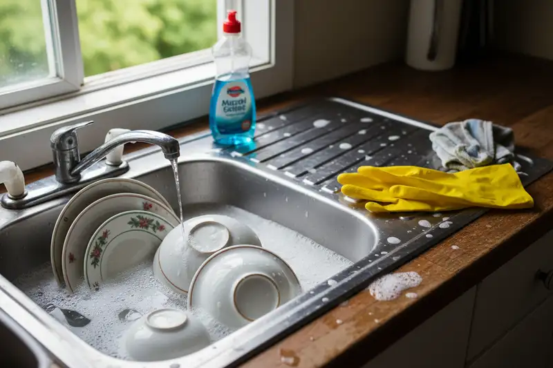 Schrumpelige Finger bilden Rillen, die wie Drainage-Kanäle Wasser von der Greiffläche ableiten, vergleichbar mit dem Profil eines Reifens