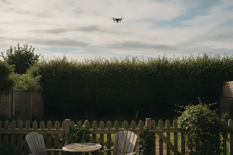 Filmt eine Drohne identifizierbare Personen im eingezäunten Garten, drohen nach § 201a StGB bis zu zwei Jahre Freiheitsstrafe