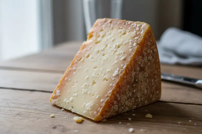 Beim Reifen von Hartkäse baut sich Eiweiß ab, dabei entstehen bis zu 1680 mg freies Glutamat pro 100 Gramm