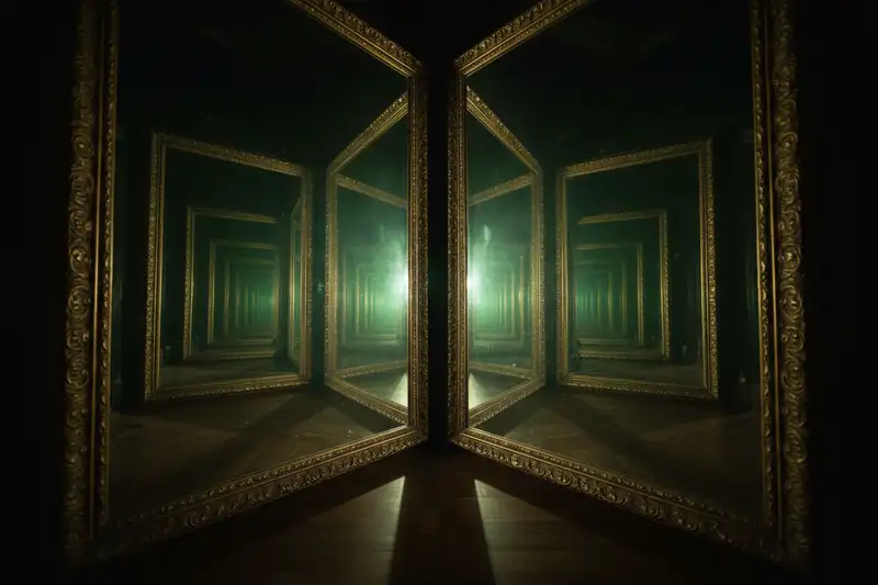 Ein Standardspiegel reflektiert Licht bei ca. 510 nm (Grün) stärker als bei anderen Wellenlängen