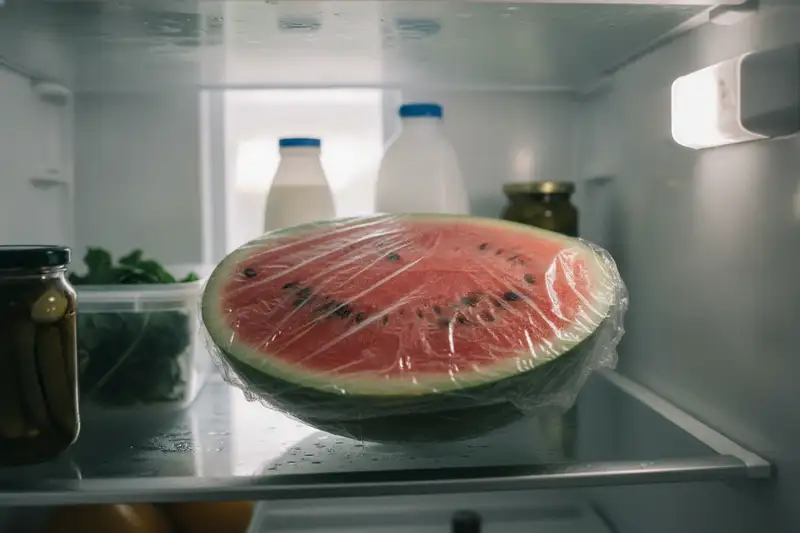Angeschnittene Wassermelone hält im Kühlschrank bei maximal 7 Grad nur etwa drei bis vier Tage, weil ihr pH-Wert über 5 liegt