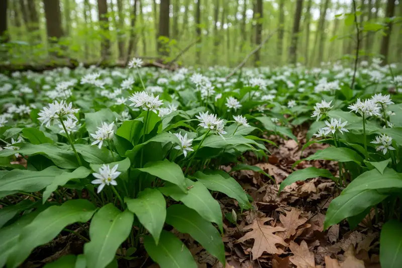 Bärlauch endet mit der Blüte Anfang Mai, wer im Mai noch sammelt riskiert eine Verwechslung mit dem hochgiftigen Maiglöckchen